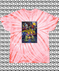 The Simpsons Treehouse of Horror Cyclone Tie Dye T Shirt Coral