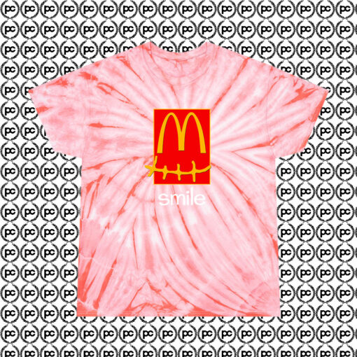 Travis Scott Mcdonalds Smile Cyclone Tie Dye T Shirt Coral