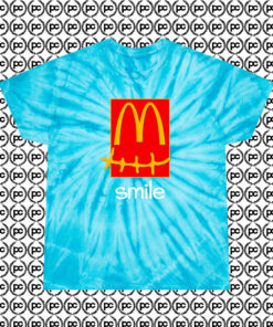 Travis Scott Mcdonalds Smile Cyclone Tie Dye T Shirt Turquoise