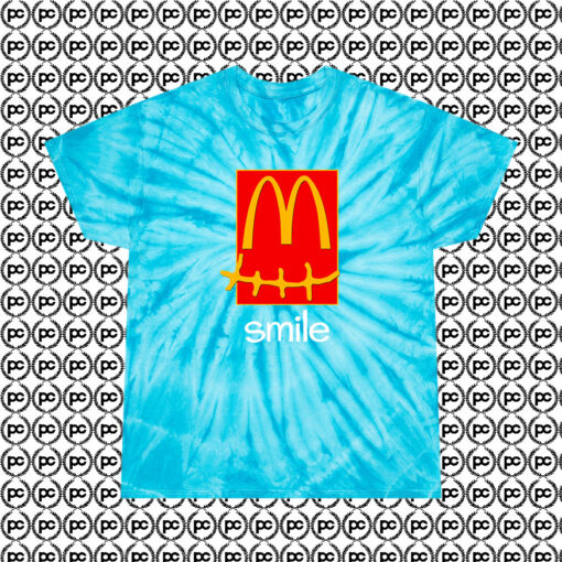 Travis Scott Mcdonalds Smile Cyclone Tie Dye T Shirt Turquoise