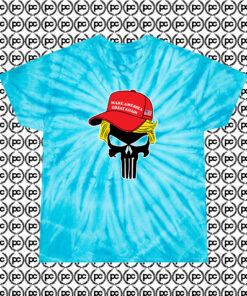 Trump Skull Make America Great Again Cyclone Tie Dye T Shirt Turquoise