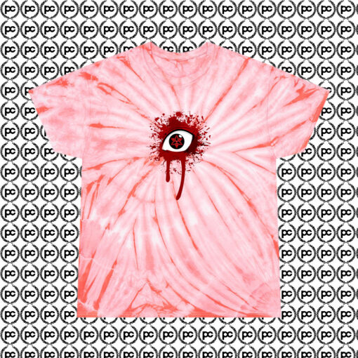 Uchiha Mangekyo Sharingan Naruto Funny Anime Cyclone Tie Dye T Shirt Coral