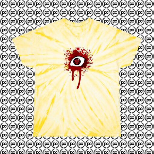 Uchiha Mangekyo Sharingan Naruto Funny Anime Cyclone Tie Dye T Shirt Pale Yellow