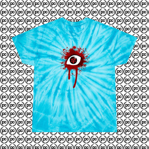 Uchiha Mangekyo Sharingan Naruto Funny Anime Cyclone Tie Dye T Shirt Turquoise