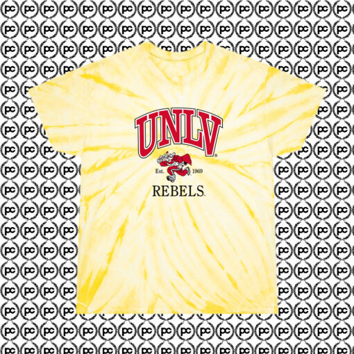 Unlv Running Rebels Sports College Cyclone Tie Dye T Shirt Pale Yellow