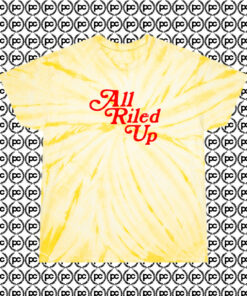 Vintage All Riled Up Quote Summer Cyclone Tie Dye T Shirt Pale Yellow