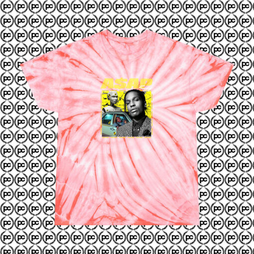 Vintage Hip Hop Asap Rocky Urban Cyclone Tie Dye T Shirt Coral