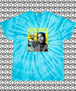 Vintage Hip Hop Asap Rocky Urban Cyclone Tie Dye T Shirt Turquoise