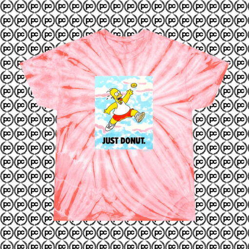 Vintage Homer Simpson Just Donut Cyclone Tie Dye T Shirt Coral