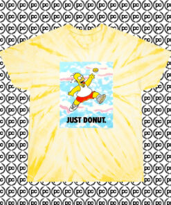 Vintage Homer Simpson Just Donut Cyclone Tie Dye T Shirt Pale Yellow