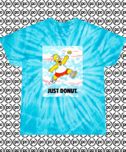 Vintage Homer Simpson Just Donut Cyclone Tie Dye T Shirt Turquoise