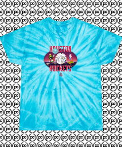 Vintage Huston Rockets X Space Jam Cyclone Tie Dye T Shirt Turquoise