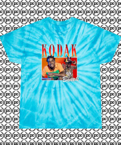 Vintage Kodak Black Fashionable Cyclone Tie Dye T Shirt Turquoise