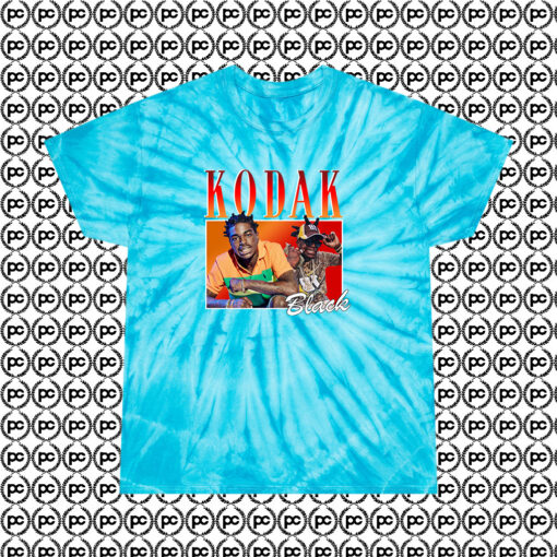 Vintage Kodak Black Fashionable Cyclone Tie Dye T Shirt Turquoise