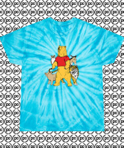 Winnie The Pooh Bear And Friends Animals Cyclone Tie Dye T Shirt Turquoise