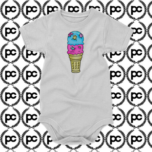 Bejeweled Ice Cream Cone Baby Onesie