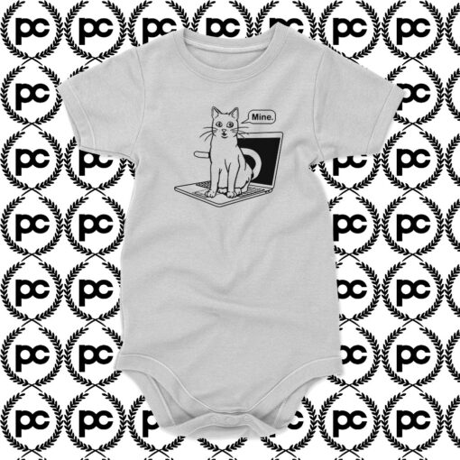 Cat Be Mine Laptop Baby Onesie