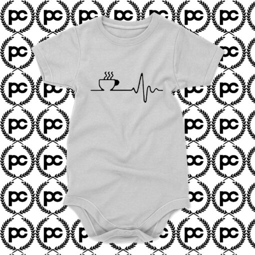 Coffee Life Heartbeat Baby Onesie