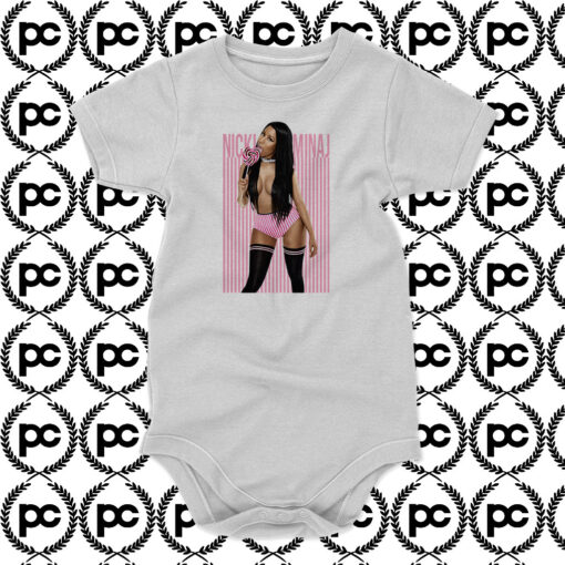 Cute Nicki Minaj Licking Lollipop Baby Onesie