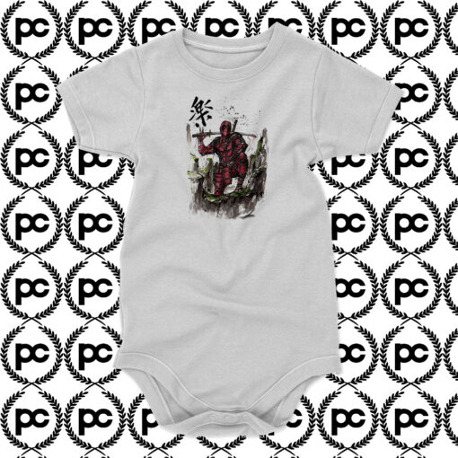 Deadpool with calligraphy Baby Onesie