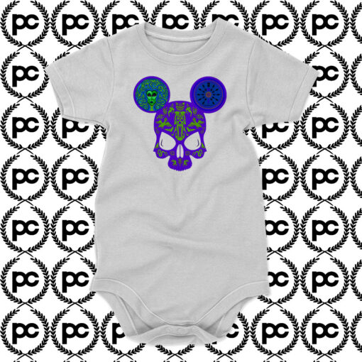 Haunted Mansion Mickey Skull Baby Onesie