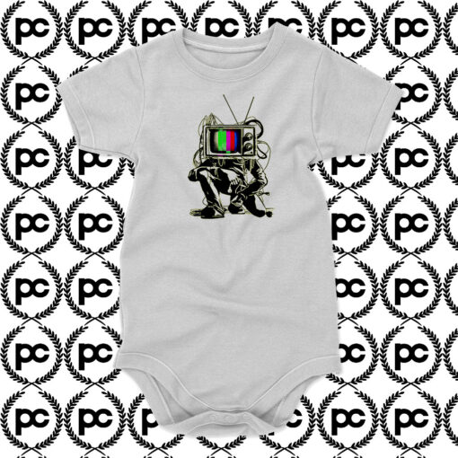 Neon Retro Tv Color Test Man Baby Onesie