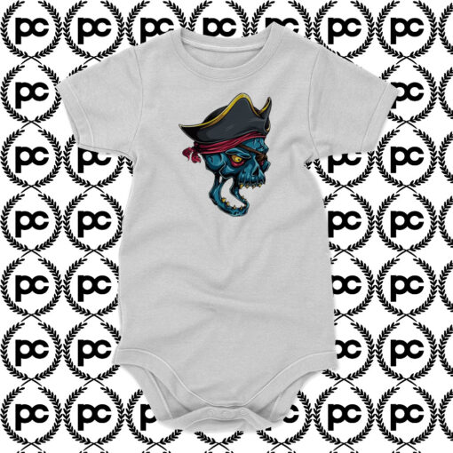 Pirate Skull Blue Baby Onesie