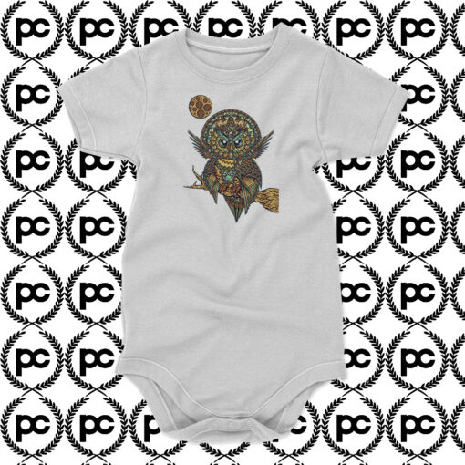 Psychedelic Owl Gothic Baby Onesie