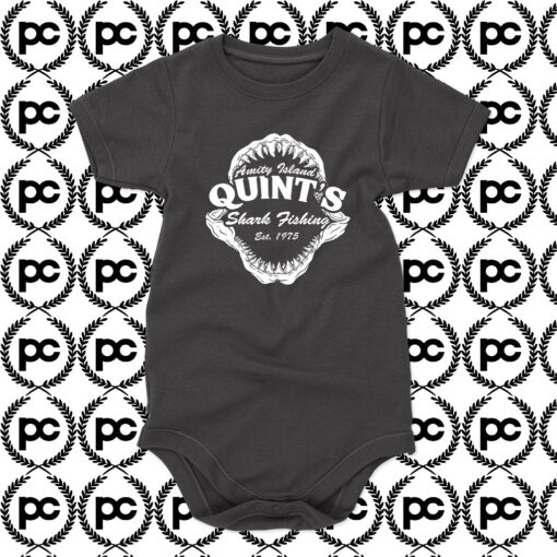 Quints Shark Fishing Amity Island Jaws Baby Onesie