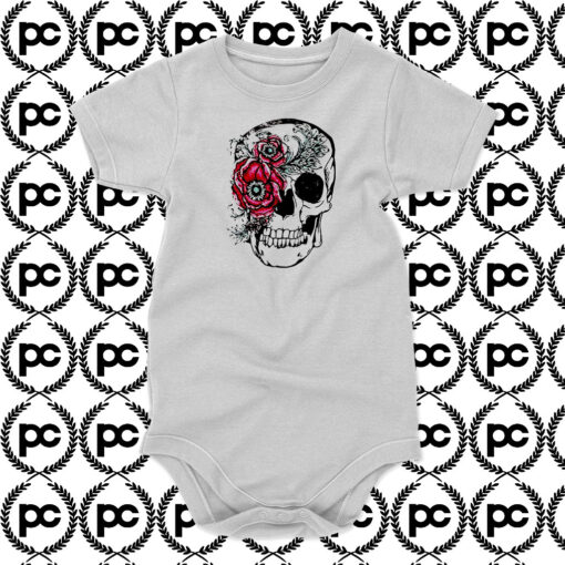 Skull Flower Baby Onesie