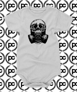 Skull Mask gas mask white Baby Onesie