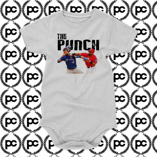 The Punch Rougned Odor Jose Bautista Texas Vs Toronto Trending Baseball Baby Onesie