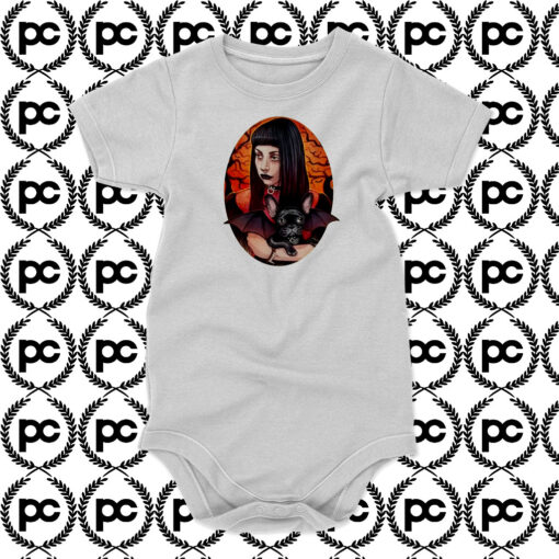 The Vamp And Her BatPig Fitted Baby Onesie