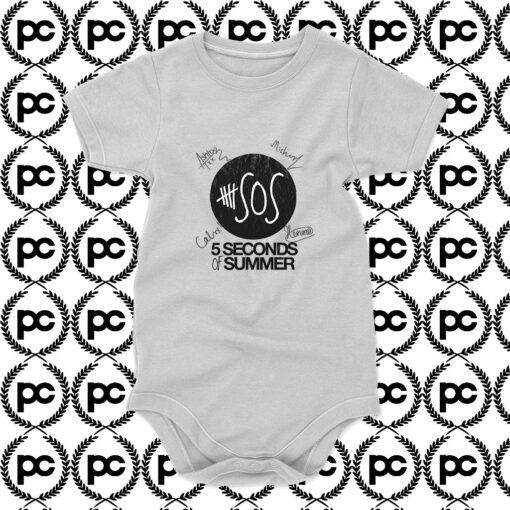 5sos Logo And Signature Baby Onesie