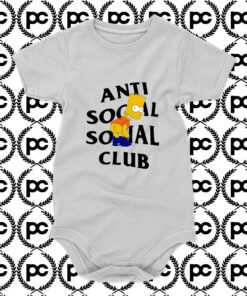 Anti Social Social Club x Bart Mooning Parody Baby Onesie