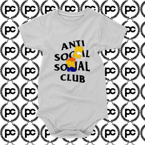 Anti Social Social Club x Bart Mooning Parody Baby Onesie