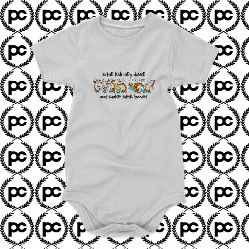 Calvin Hobbes Dance and Shake Their Bones Baby Onesie