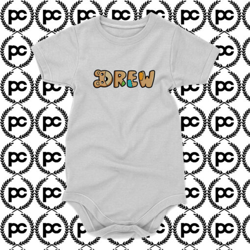 Drew House Teddy Bear Font Baby Onesie