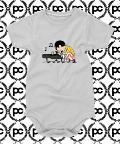 Freddie Mercury Playing Piano Queenuts Baby Onesie