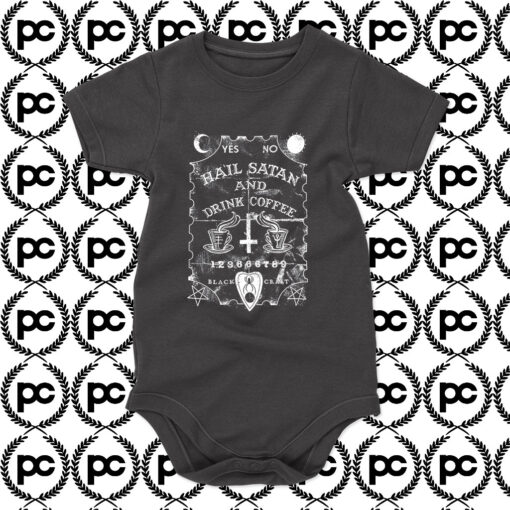 Hail Satan and Drink Coffee Baby Onesie