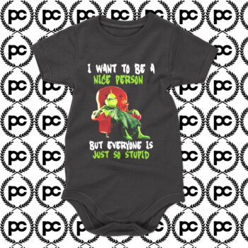 Mr Grinch I Want To Be a Nice Person Baby Onesie