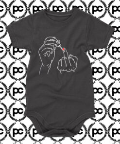 Nail Polish Middle Finger Baby Onesie