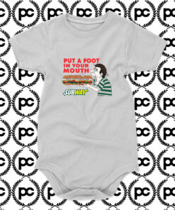 Put a Foot In Your Mouth Subway Baby Onesie