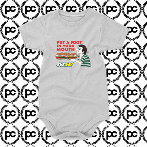 Put a Foot In Your Mouth Subway Baby Onesie