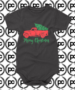 Sell Red truck with Christmas tree Baby Onesie