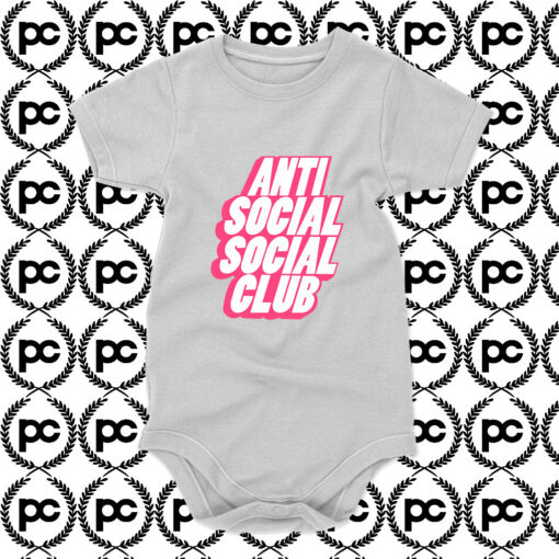 anti social social club blocked Baby Onesie