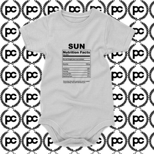 sun nutrition facts Baby Onesie