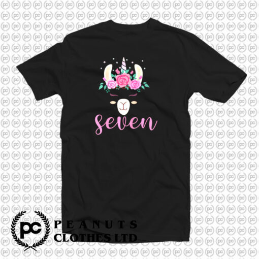 7 Years Old Llamacorn Birthday T Shirt