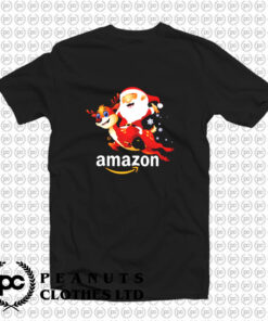 Amazon Santa Claus Riding Reindeer Christmas T Shirt