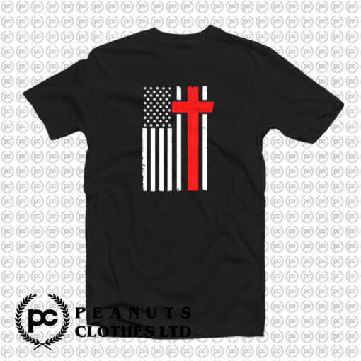 American Flag Christian Cross USA Flag T Shirt